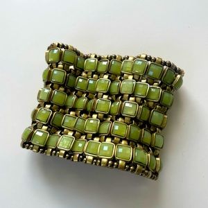 Green Stone Stretch Bracelet
